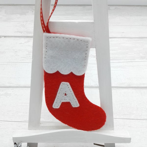 Personalised stocking. Christmas tree stocking. Christmas tree decoration.