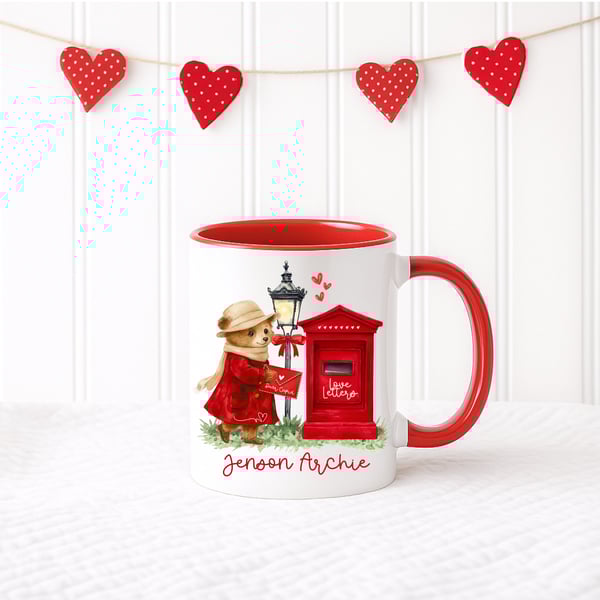 Valentine Mug Bear Design Personalised 