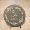 Rustic custom name Laser engraved Slate Coaster
