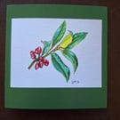 Young Holly- An Original Christmas Card from my own Handpainted Design