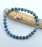 Sea Sediment Jasper & Sunstone Bracelet With Whale Tail Charm,  Gifts For Her. - Image 2