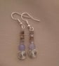 Lilac and silver swirl earing