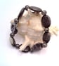 Men's Black Grey Marbled Oval Stone and Gunmetal Spacer Bracelet, Men's Bracelet - Image 5