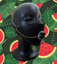 Black SIP valve cap with double gold keeper and watermelon charm - Image 4