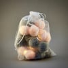 20 Pom Pom Fairy Lights - in Grey and Peach