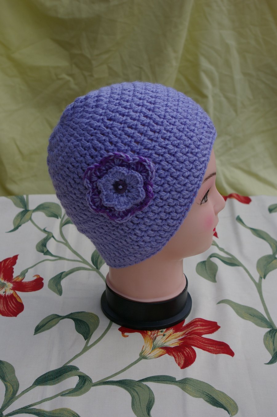 Hat Adult crochet ladies flower beanie hat