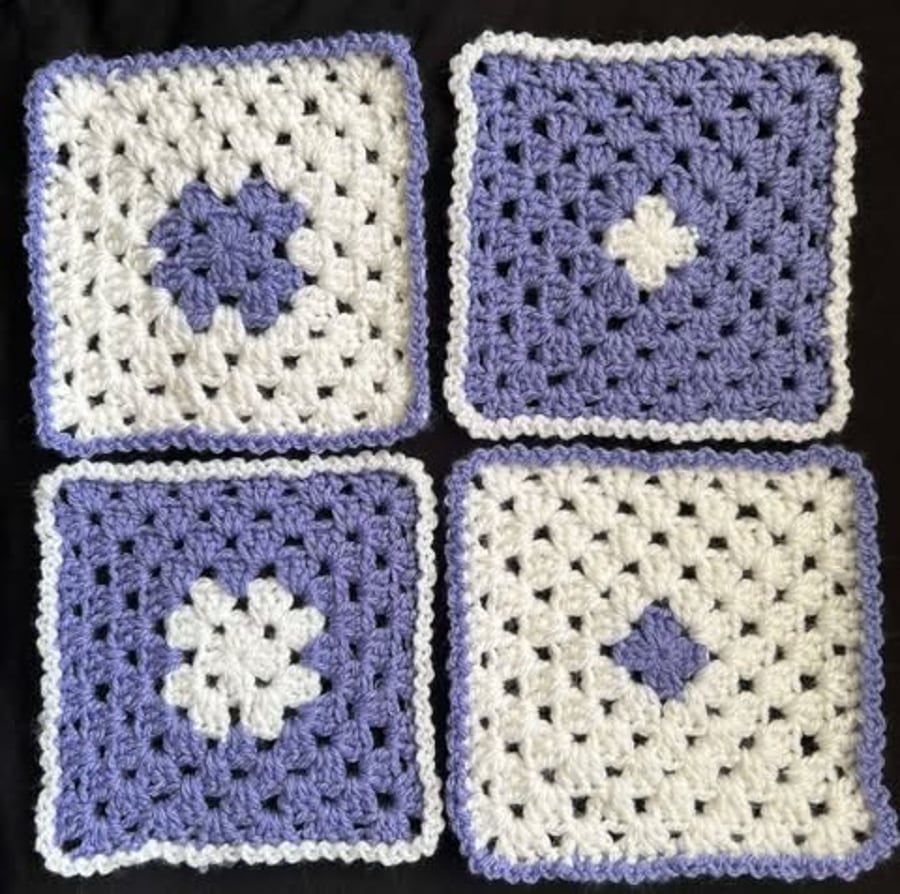 Handmade crocheted coasters 4 x  Purple 1