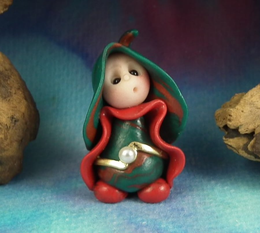 Spring Sale ... Tiny Garden Gnome 'Henn' OOAK Sculpt by Ann Galvin