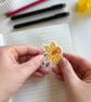Handmade Daffodil Cross Stitch Sticker - Sensory Fidget Patch - Anxiety ADHD - Image 4