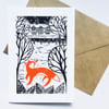 'Fox On The Green' blank card
