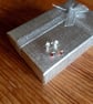 925 Silver 4mm Garnet Stud earrings 