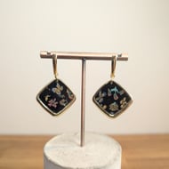 Summer bloom framed drop dangle earrings 