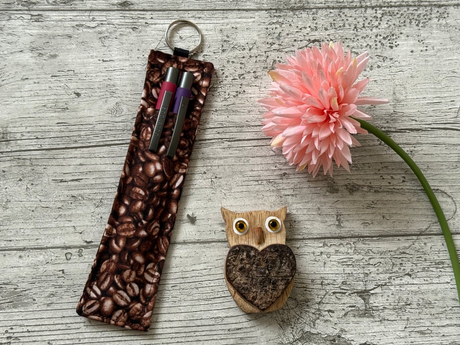 Coffee Bean Print Lanyard Pen Holder – Teacher Pen Holder – Nurse Pen Holder 