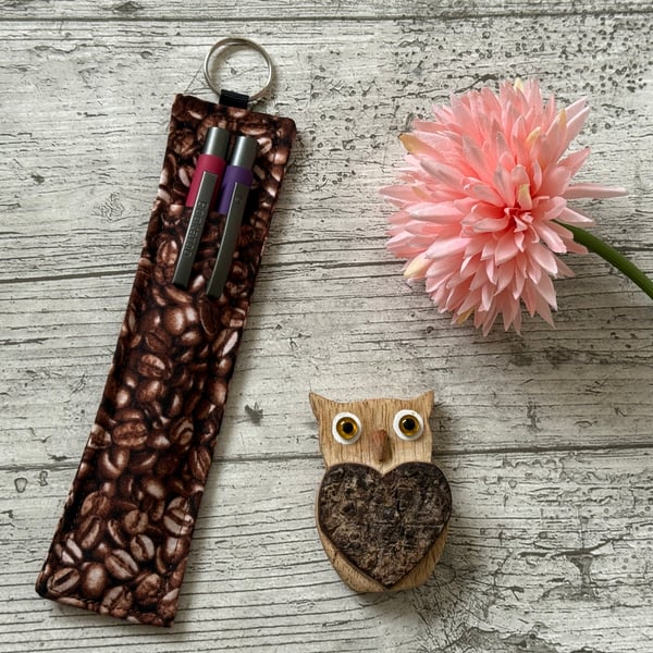 Coffee Bean Print Lanyard Pen Holder – Teacher Pen Holder – Nurse Pen Holder 