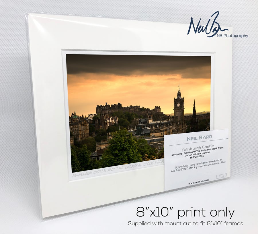 Edinburgh Castle from Calton Hill Scotland - A5 (10" x 8") Unframed Print