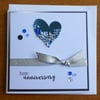 Embellished Heart Anniversary Card - With Love