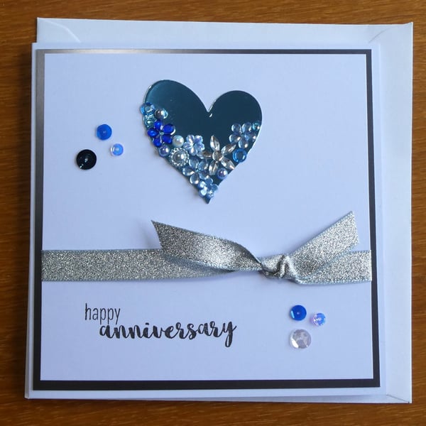 Embellished Heart Anniversary Card - With Love