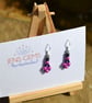 Black and Vibrant Pink Beadwork Earrings - Image 5