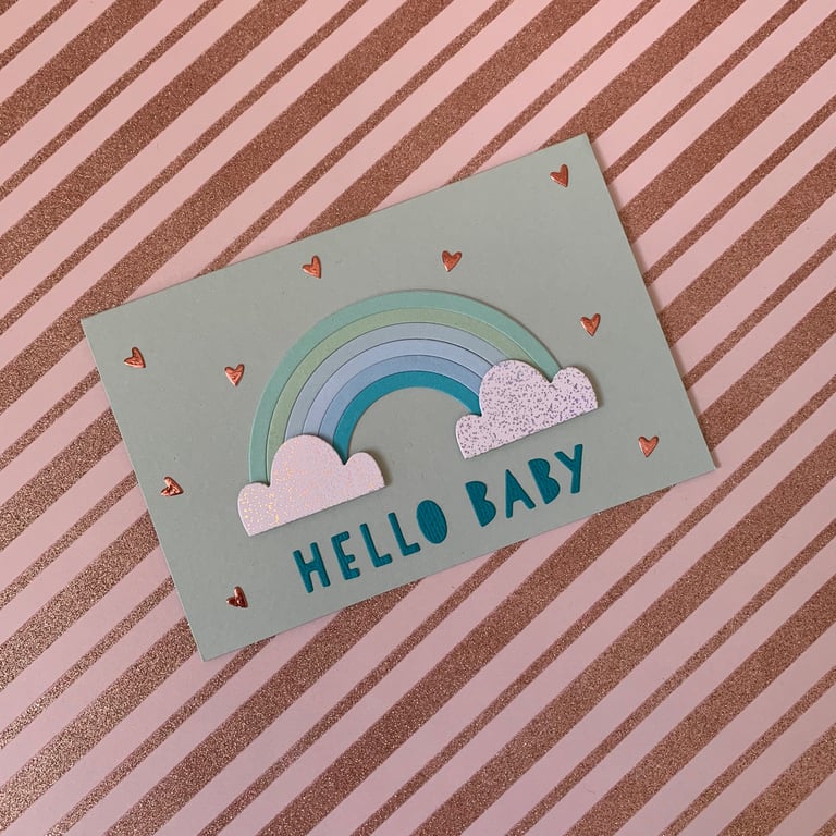 Rainbow ‘Hello Baby’ Card