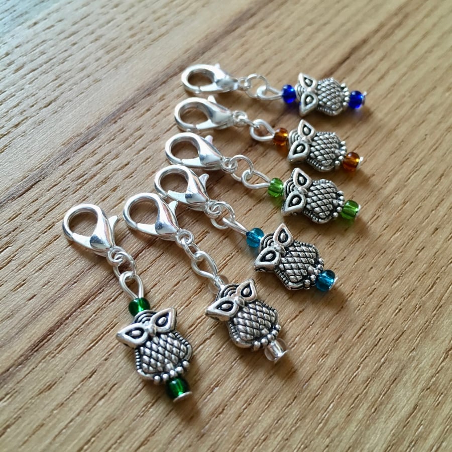 Woodland Owl Crochet Stitch Markers, Gift for Nature Lover