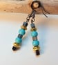 Hematite And Turquoise Earrings - Handmade In Devon - Seconds Sunday - Image 4