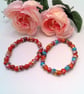 Spatter Glass Bead and Multi Coloured Jump Ring Bracelet, Gift for Her, Bracelet - Image 8