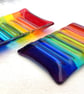 Handmade Fused Glass Rainbow Striped Soap Dish - Colourful Glass - Rainbow Decor - Image 6