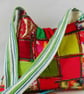 Pyramid shaped shoulder bag in red and green - Image 4