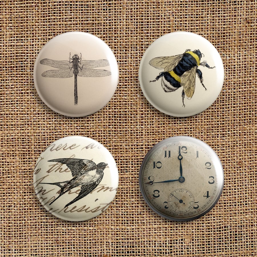 Badge Pack – Set Of 4 Eclectic Range Button Badges (ER)