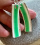 Gorgeous green vintage ceramic teacup into earrings - Image 3