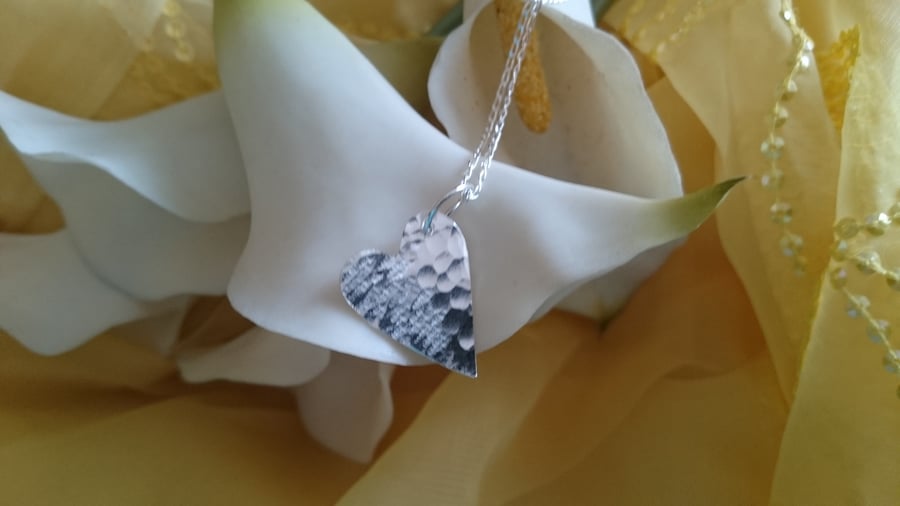 Sterling silver 2 hammers heart necklace 