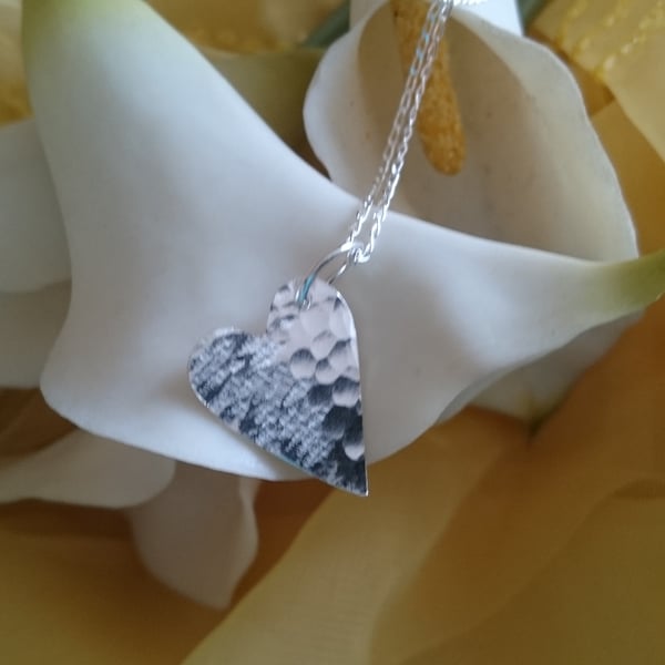 Sterling silver 2 hammers heart necklace 