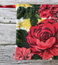 1950s Floral 'Carnations & Roses' Vintage Barkcloth Drawstring Bag, Wine Ribbon - Image 3