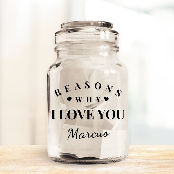 Custom Reasons Why I Love You - Original Jar Sticker: Gift For Valentine's Decal