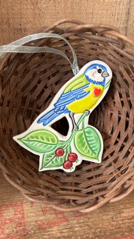 Ceramic bluetit decoration
