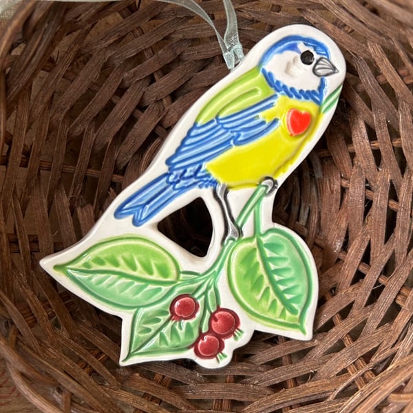 Ceramic bluetit decoration