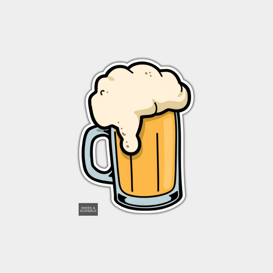 Funny Vinyl Sticker For Adults - Pint Of Beer - Folksy