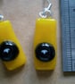 Fused glass Sheepy earrings - Image 4