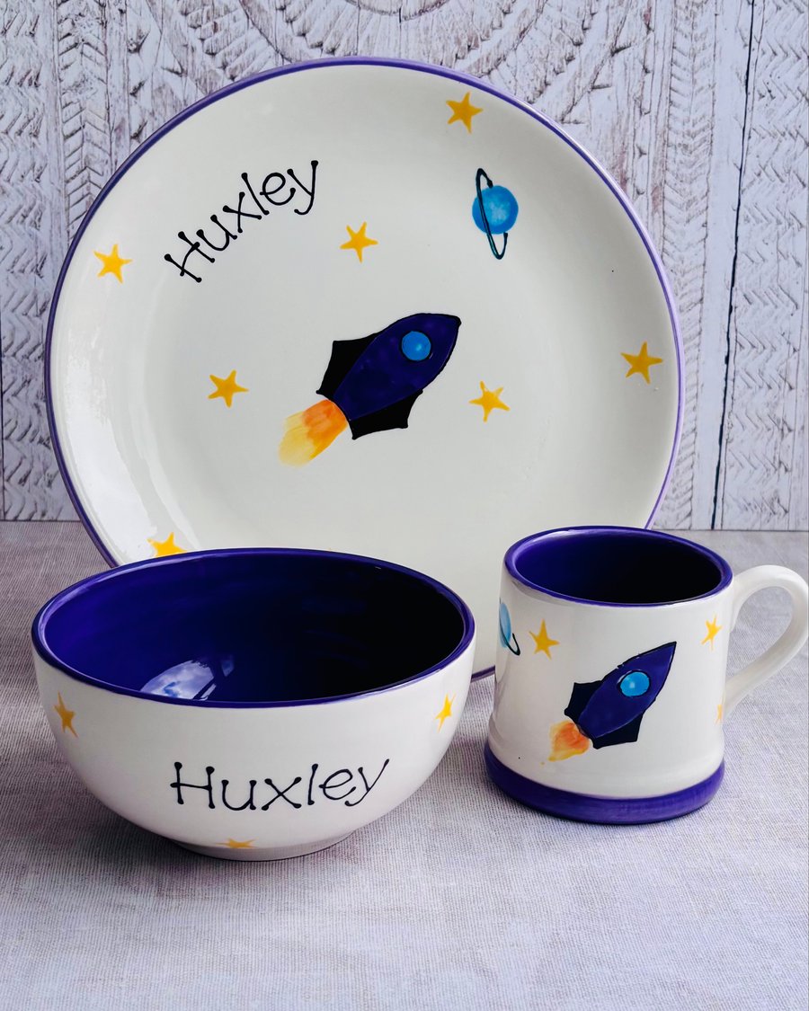 Personalised Rocket Dinner Set