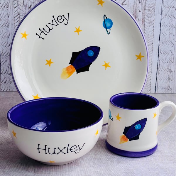 Personalised Rocket Dinner Set