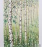 Birch Woodland original artwork, small landscape drawing - Image 8