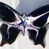 medium butterfly brooch - scrolled black