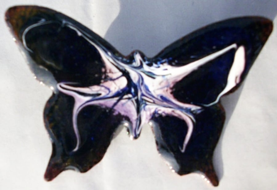 medium butterfly brooch - scrolled black