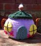 Country cottage tea cosy - hand embroidered, to fit a tea for one or two  teapot - Image 2