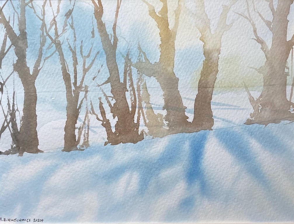 Winter light (ORIGINAL WATERCOLOUR fully mounted 12 x10 ) watercolor