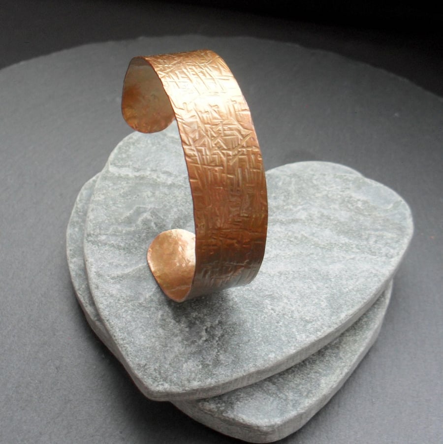 Oxidised Copper Cuff Bracelet Vintage Style