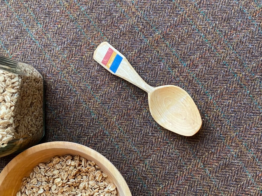 Birch Wood Eating Spoon- Primary colours