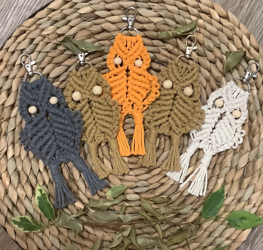 Macrame Handmade Owl Keyrings
