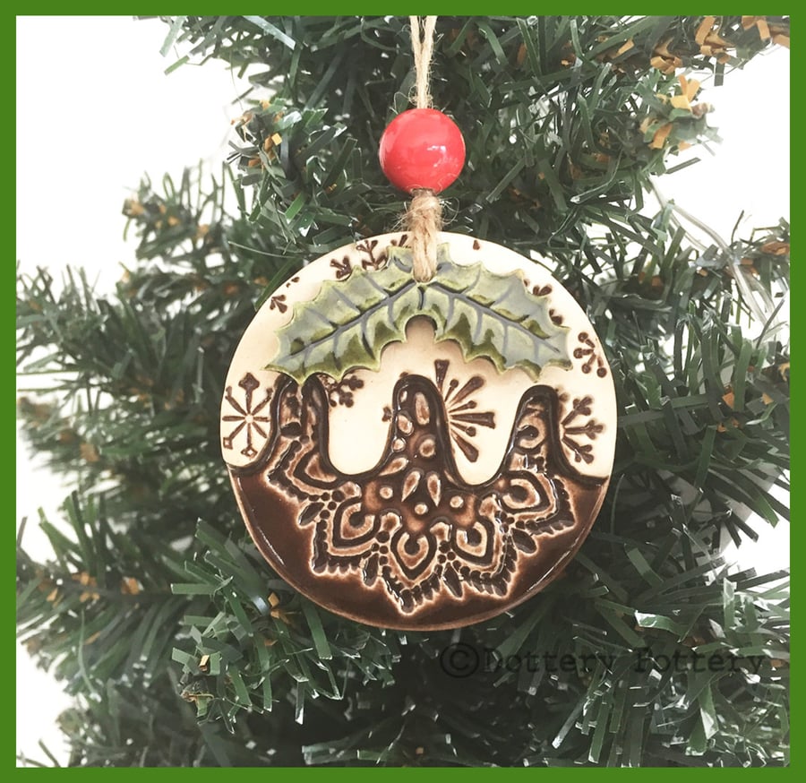 Ceramic Christmas pudding decoration Xmas decoration Xmas pud 