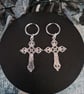 Gothic Cross Hoop Earrings Stainless Steel Hoops